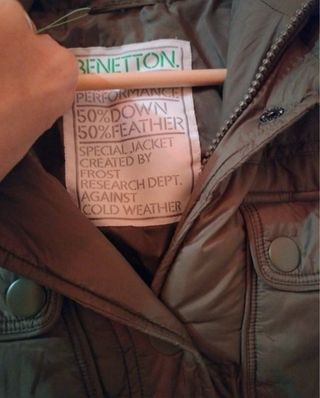 Abrigo plumas Benetton talla 42