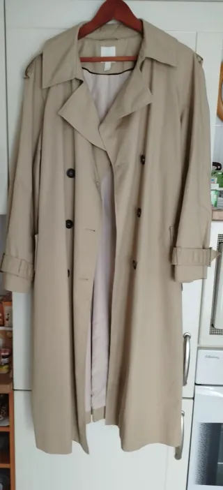 Gabardina larga beige