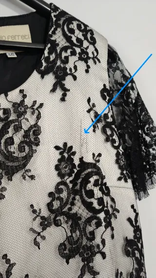 Vestido encaje negro y blanco