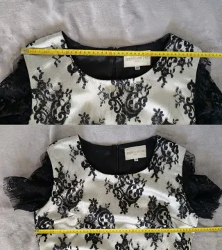 Vestido encaje negro y blanco