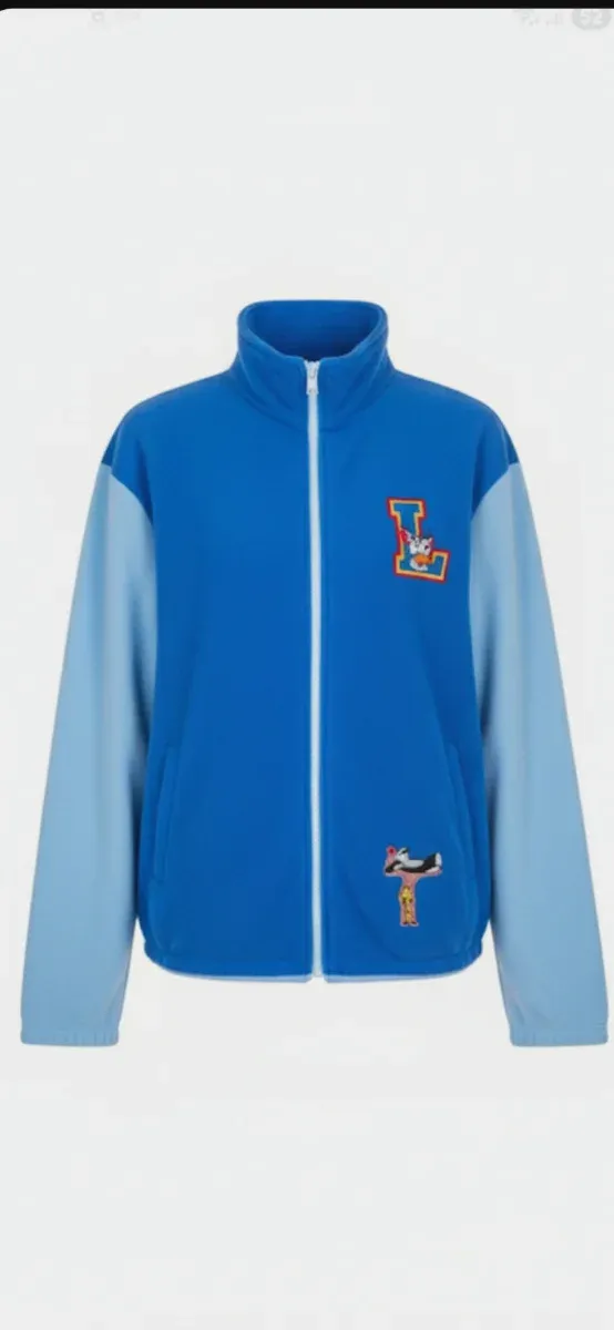 Jaqueta polar azul confortável e divertida