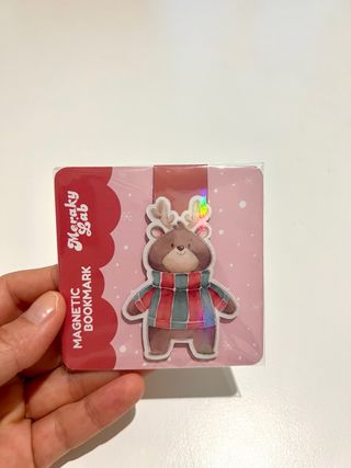 Segnalibro magnetico con orsetto natalizio