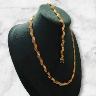 Conjunto Oro Bicolor 18kt Gargantilla y Pulsera