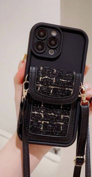 Funda iPhone con bolsillo tweed