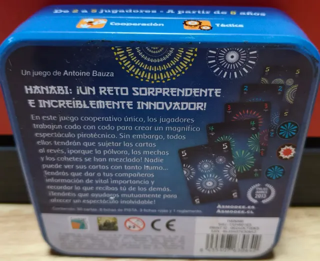 Juego de mesa Hanabi caja metálica