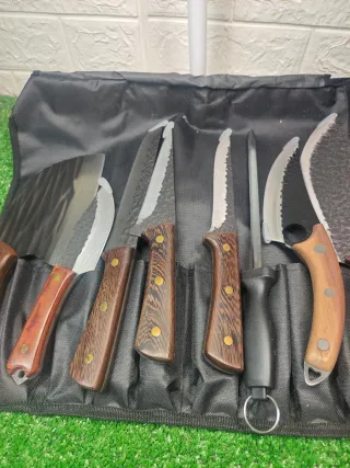 Set di coltelli da macellaio 8 pezzi con fodero