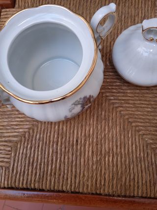 ANTIGUO AZUCARERO BAÑADO EN ORO Y PINTADO A MANO