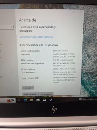 Portátil HP Elitebook 830 G5 Plata