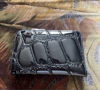 Cartera Bimba y Lola negra efecto piel cocodrilo