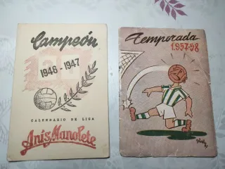 LOTE CALENDARIOS DE FUTBOL ANTIGUOS ORIGINALES