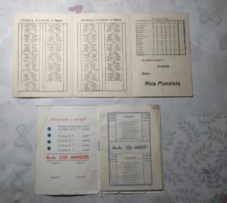 LOTE CALENDARIOS DE FUTBOL ANTIGUOS ORIGINALES