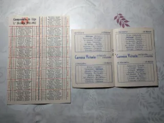 LOTE CALENDARIOS DE FUTBOL ANTIGUOS ORIGINALES