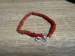 Bracciale corallo rosso a cannettine