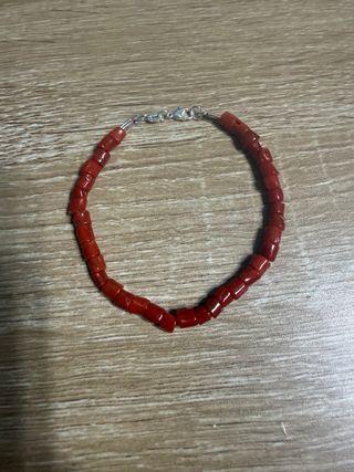 Bracciale corallo rosso a cannettine