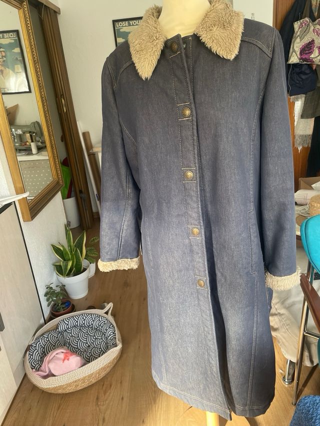 Abrigo vaquero mujer con pelo