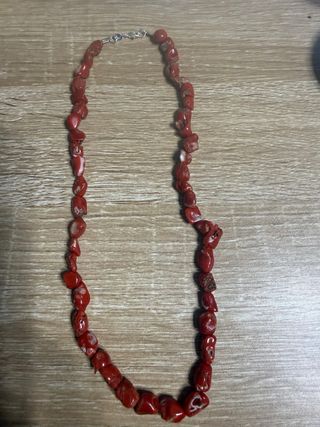 Collana corallo rosso pallini semigrezzo