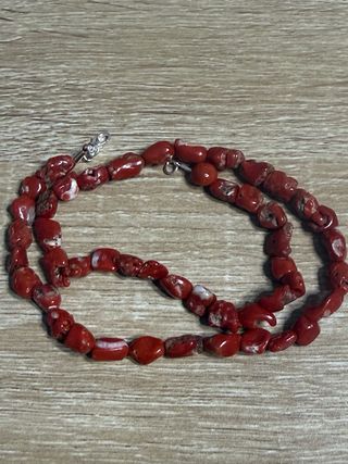 Collana corallo rosso pallini semigrezzo