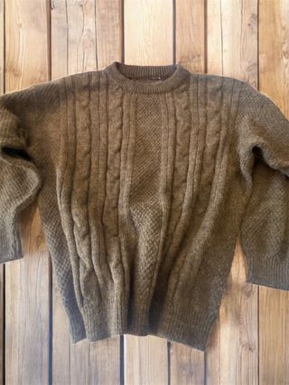 Maglione marrone XL Vintage Treccia Anni '80/'90