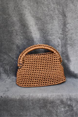 Borsa uncinetto marrone