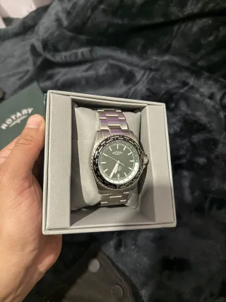 Reloj Rotary Verde y Plateado