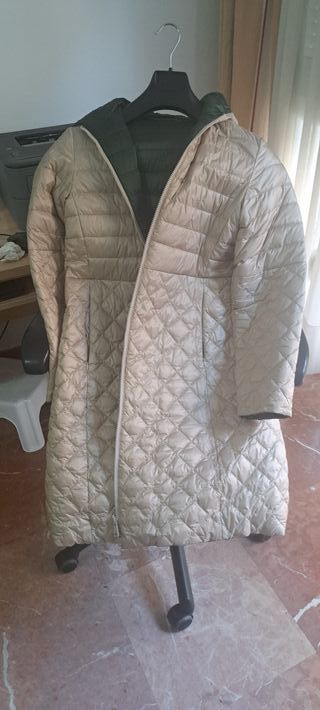 Parka reversible Simorra beige y verde
