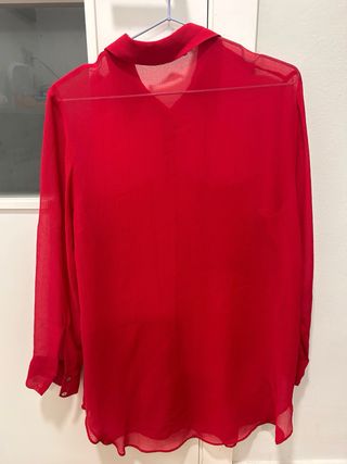 Blusa Zara Roja Semitransparente