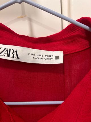 Blusa Zara Roja Semitransparente
