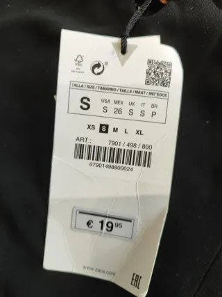 Bañador Zara Negro Talla S Nuevo con etiqueta