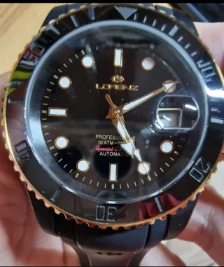 Orologio automatico Lorenz nero e oro