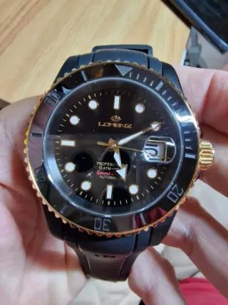 Orologio automatico Lorenz nero e oro