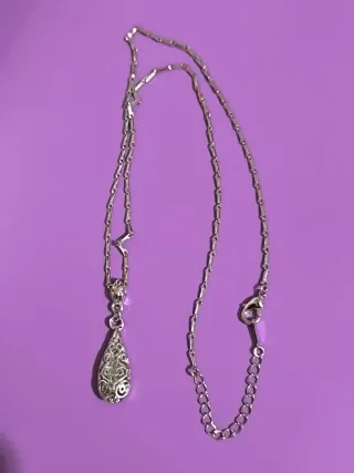 Colgante plata diseño lágrima filigrana