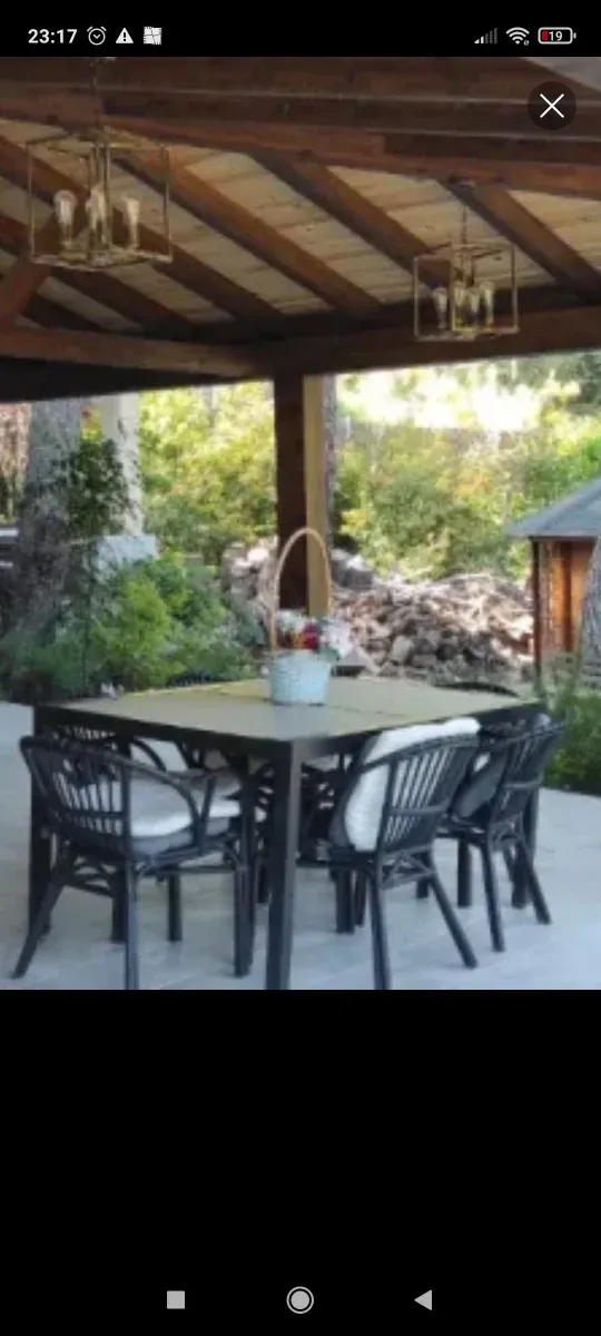 Mesa de jardín extensible vidrio y acero