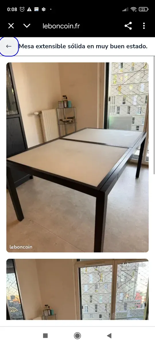 Mesa de jardín extensible vidrio y acero