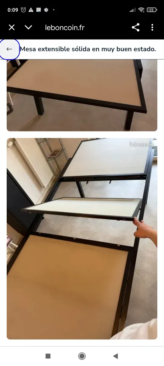 Mesa de jardín extensible vidrio y acero