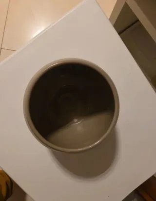 Coppia vasi beige in ceramica