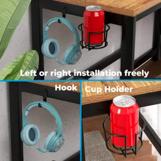 Escritorio en L madera y metal