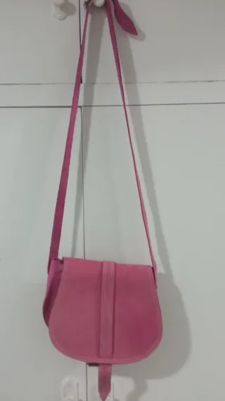 Bolso de cuero rosa