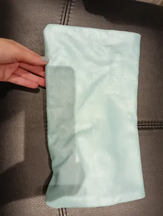 Bolso Clutch Cartera Azul y Beige