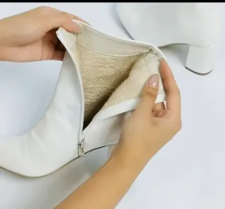 Botines blancos tacón grueso