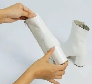 Botines blancos tacón grueso