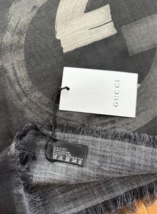 Sciarpa Gucci Grigio Nero 140x140 cm