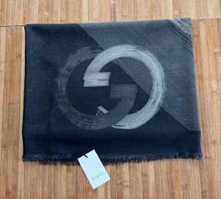 Sciarpa Gucci Grigio Nero 140x140 cm