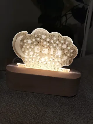 Lámpara Luna y Estrellas Nombre Gala