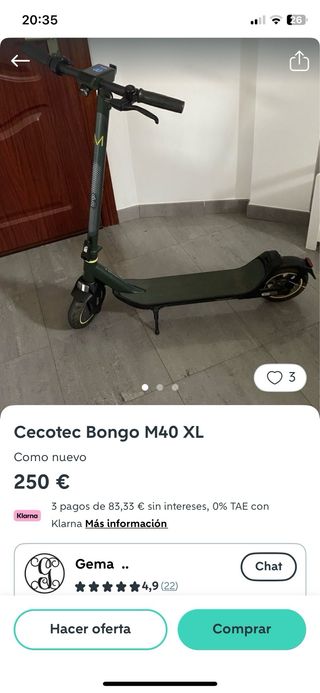 Patinete Eléctrico bongo m40 modificado