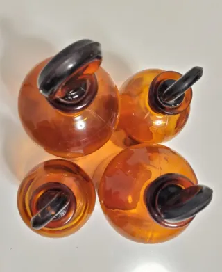 4 Frascos Farmacia Antiguos Ámbar