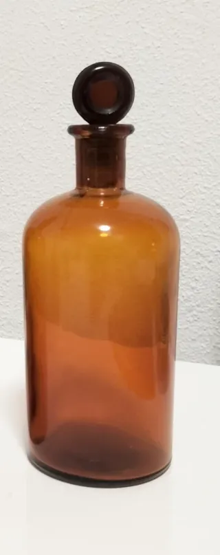 4 Frascos Farmacia Antiguos Ámbar