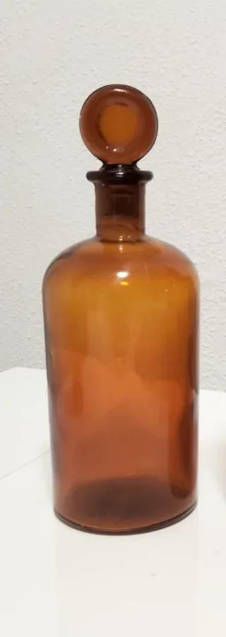 4 Frascos Farmacia Antiguos Ámbar