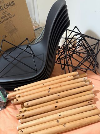 6 Sillas Nórdicas Negras