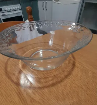 Fuente de cristal alta para ensaladas