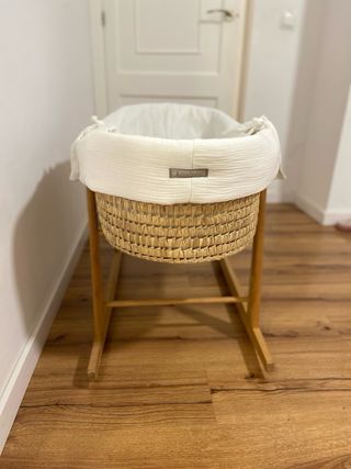 Moisés para bebé de mimbre